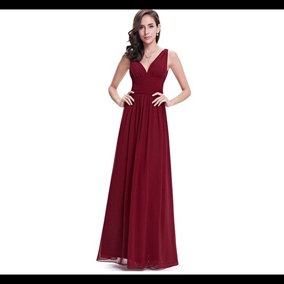 🆕V-Neck Semi-Formal Maxi Evening Dress - Picture 1 of 9